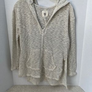 Billabong, Swim Cover-Up with Hood, Size L, Cream/Beige, NWT